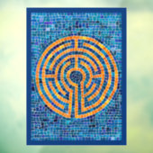 LABYRINTH IV 8x11 Window Cling - Blauw Raamsticker (Vel 3)