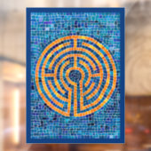 LABYRINTH IV 8x11 Window Cling - Blauw Raamsticker (Vel 2)