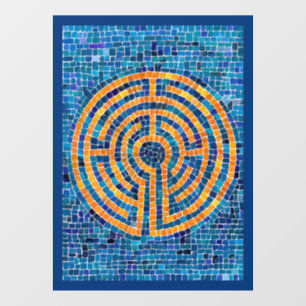 LABYRINTH IV 8x11 Window Cling - Blauw Raamsticker