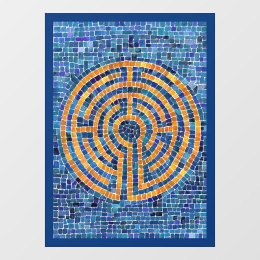 LABYRINTH IV 8x11 Window Cling - Blauw Raamsticker (Vel)