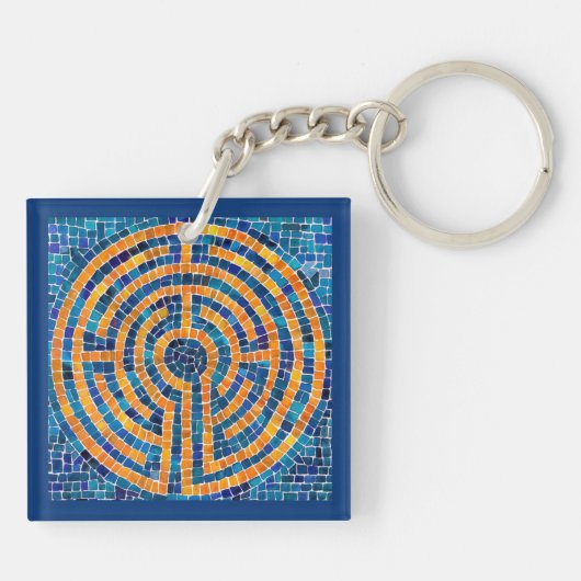 LABYRINTH IV Acryl Vierkante Sleutelhanger (Achterkant)