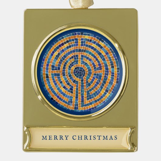 LABYRINTH IV Banner Ornament Verguld Banner Ornament (Voorkant)