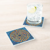 LABYRINTH IV Glas Onderzetter - Wit (Schuin)