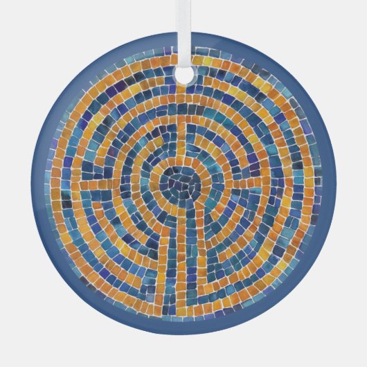 LABYRINTH IV Glazen Cirkel Ornament (Voorkant)
