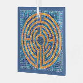 LABYRINTH IV Glazen Vierkant Ornament (Voorkant links)