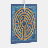 LABYRINTH IV Glazen Vierkant Ornament (Voorkant Rechts)