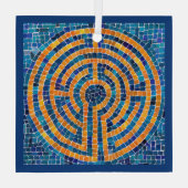 LABYRINTH IV Glazen Vierkant Ornament (Achterkant)