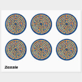 LABYRINTH IV Grote Ronde Stickers - Blauw (Vel)