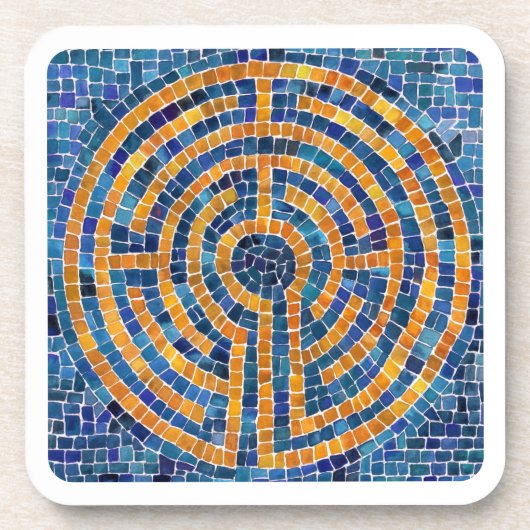 LABYRINTH IV Harde Plastic Onderzetters - Wit (Voorkant)
