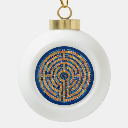 LABYRINTH IV Keramische Bal Ornament (Voorkant)