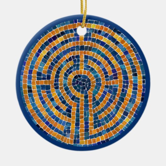 LABYRINTH IV Keramische Cirkel Ornament (Voorkant)