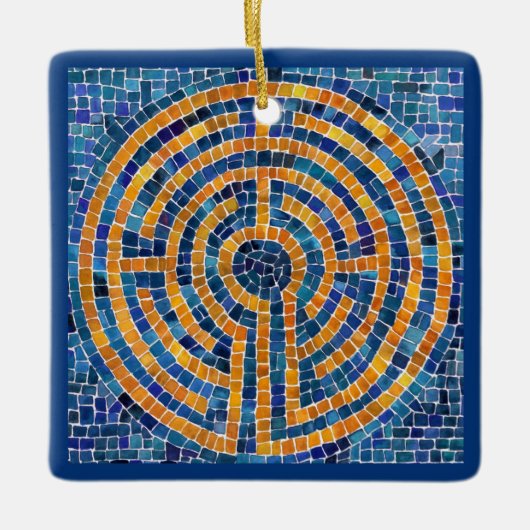 LABYRINTH IV Keramische Vierkante Ornament (Voorkant)