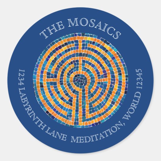 LABYRINTH IV Kleine Adresenvelop Afdichtingen - Bl Ronde Sticker (Voorkant)