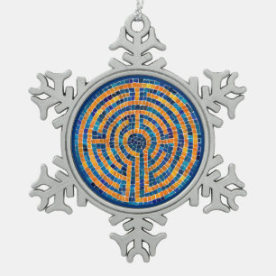 LABYRINTH IV Pewter Sneeuwvlok Ornament