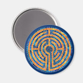 LABYRINTH IV Ronde magneet - Blauw (Voorkant / Achterkant)