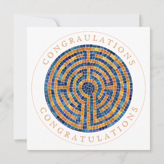 LABYRINTH IV Vierkant Flat Gefeliciteerd Kaart (Voorkant)