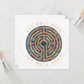 LABYRINTH IV Vierkante Flat Get Well Kaart (Voorkant / Achterkant in situ)