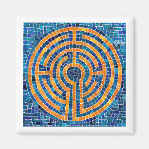 LABYRINTH IV Vierkante magneet - Wit