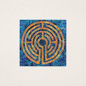 LABYRINTH IV Vierkante Visitekaartje - Blauw (Voorkant)