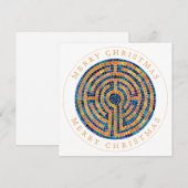 LABYRINTH IV Vierkante Vlakke Kerstmis Kaart (Voorkant / Achterkant)