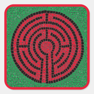 LABYRINTH IX Grote Vierkante Stickers