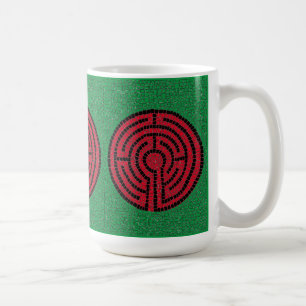 LABYRINTH IX hoge witte Mok