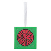 LABYRINTH IX Houten Kubus Ornament (Rechts)