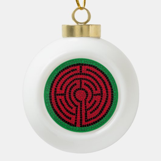 LABYRINTH IX Keramische Bal Ornament (Voorkant)