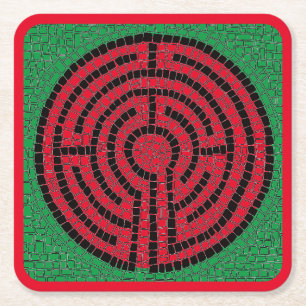 LABYRINTH IX Vierkante Papier Onderzetters