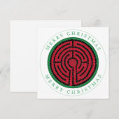 LABYRINTH IX Vierkante Vlakke Kerstmis Kaart (Voorkant / Achterkant)