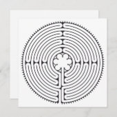 Labyrinth Kathedraal van Chartres Zwart-wit Feestdagenkaart (Voorkant / Achterkant)
