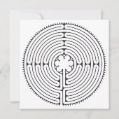 Labyrinth Kathedraal van Chartres Zwart-wit Feestdagenkaart (Voorkant)