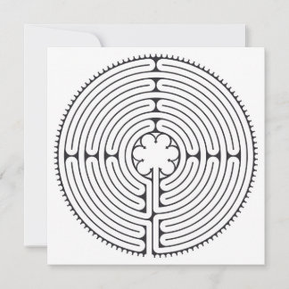 Labyrinth Kathedraal van Chartres Zwart-wit Feestdagenkaart