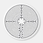 Labyrinth Kathedraal van Chartres Zwart-wit Magneet (Voorkant)