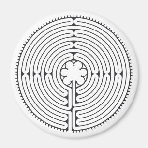 Labyrinth Kathedraal van Chartres Zwart-wit Magneet