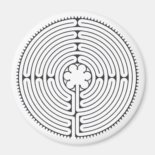 Labyrinth Kathedraal van Chartres Zwart-wit Magneet (Voorkant)