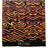 Labyrinth logrus mystiek Oranje geometrisch patroo Douchegordijn (Voorkant)