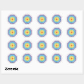 Labyrinth Maze Kathedraal van Amiens Zwart-wit Ronde Sticker (Vel)