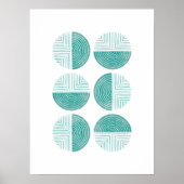 Labyrinth Moderne Circle Art Print - Jade (Voorkant)