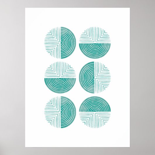 Labyrinth Moderne Circle Art Print - Jade (Voorkant)