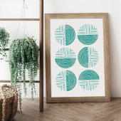Labyrinth Moderne Circle Art Print - Jade