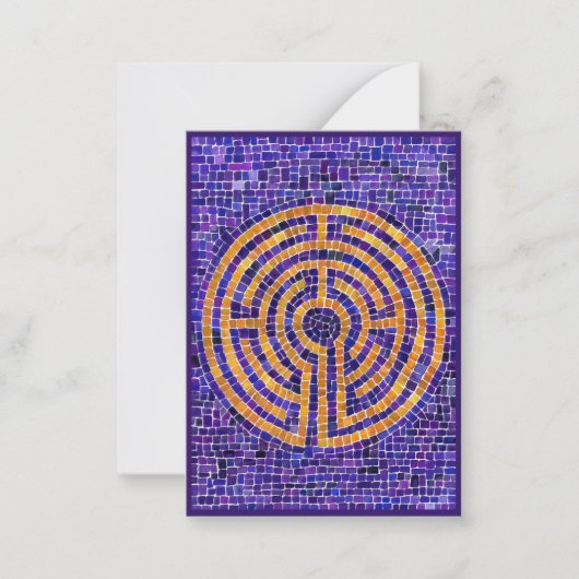 LABYRINTH MOSAIC 3.5x2.5 Platte Note Kaart Notitiekaartje (Voorkant)