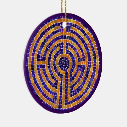 LABYRINTH MOSAIC Ceramic Circle Ornament (Rechts)