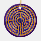 LABYRINTH MOSAIC Ceramic Circle Ornament (Voorkant)
