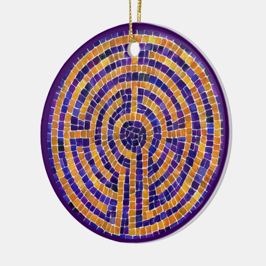LABYRINTH MOSAIC Ceramic Circle Ornament (Links)