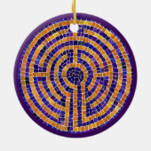 LABYRINTH MOSAIC Ceramic Circle Ornament (Achterkant)