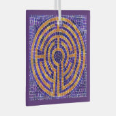 LABYRINTH MOSAIC Glass Square Ornament (Voorkant Rechts)