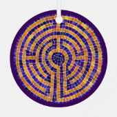LABYRINTH MOSAIC Metal Circle Ornament (Achterkant)