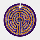 LABYRINTH MOSAIC Metal Circle Ornament (Voorkant)