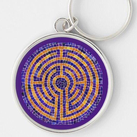 LABYRINTH MOSAIC Premium Round Sleutelhanger (Voorkant)